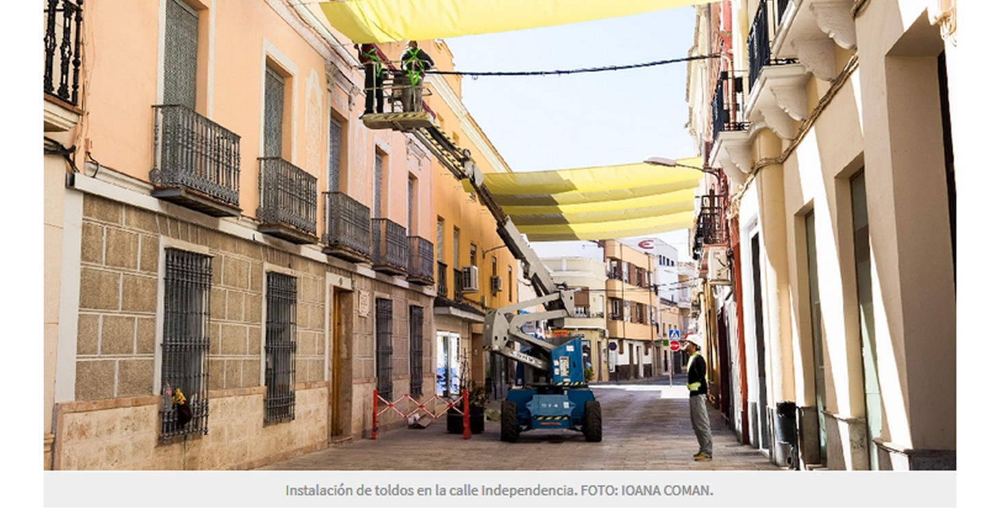 Estos días finalizará el proyecto de instalación de los toldos en la zona centro