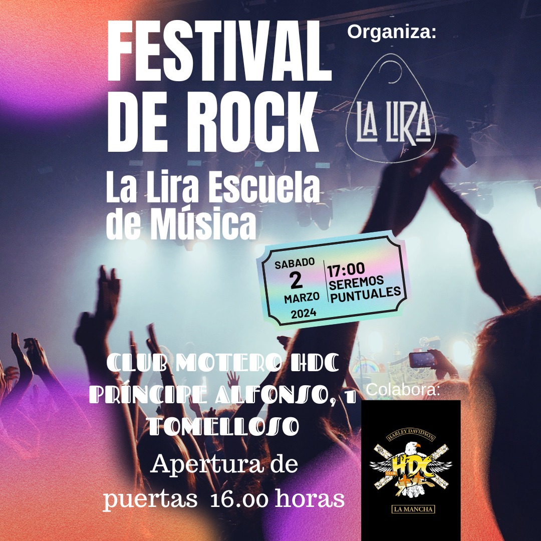 El Club motero "HDC La Mancha" albergará el Festival de Rock de la Escuela de Música “La Lira”