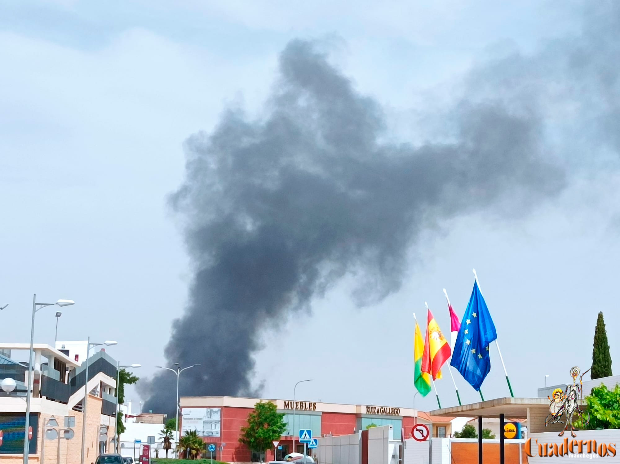 Incendio en la calle Campo de la localidad de Tomelloso