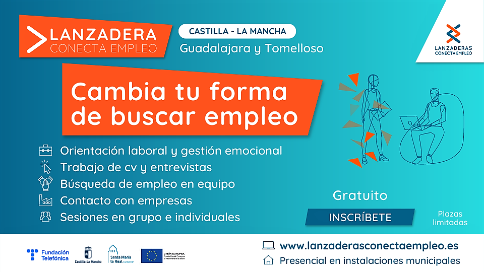 El día 26 acaba el plazo para que las personas desempleadas se inscriban en la Lanzadera Conecta Empleo de Castilla-La Mancha en Tomelloso 
