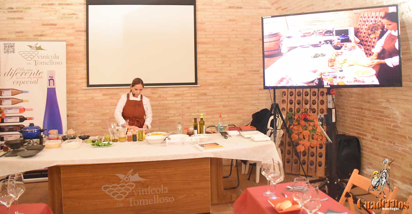 Maravilloso show cooking de Sue Moya para disfrutar de la cocina de vanguardia en Vinícola de Tomelloso