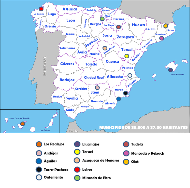 Mapa Municipios comparativa Tomelloso