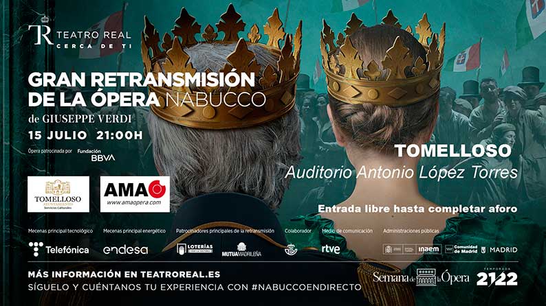 Nabucco será retransmitida hoy en el Auditorio Municipal Antonio López Torres, con entrada gratuita hasta completar aforo