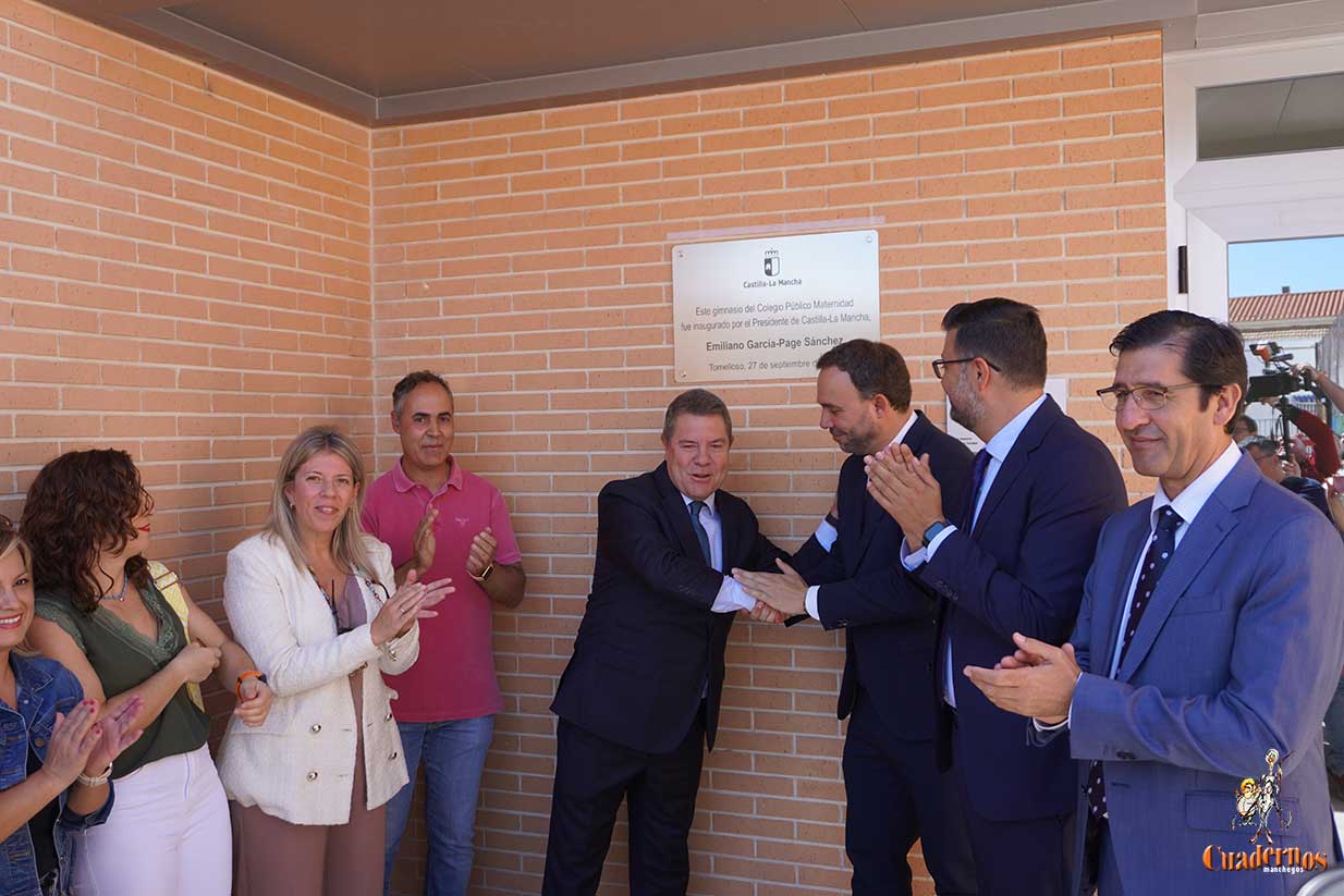 García-Page inaugura el nuevo gimnasio del CEIP Maternidad de Tomelloso con una inversión de más de 530.000 euros