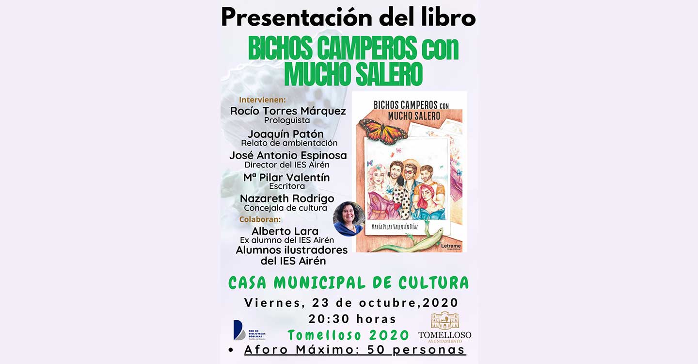 Pilar Valentín presenta este viernes su poemario : Bichos camperos con mucho salero”