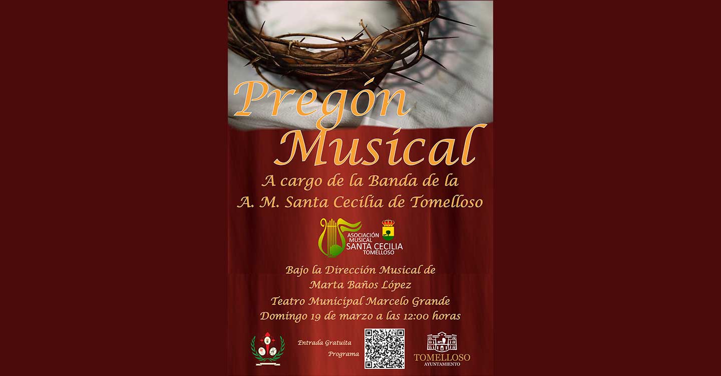  La banda de la Asociación Musical Santa Cecilia realizará el tradicional Pregón Musical de la Semana Santa de Tomelloso 2023 este próximo domingo 