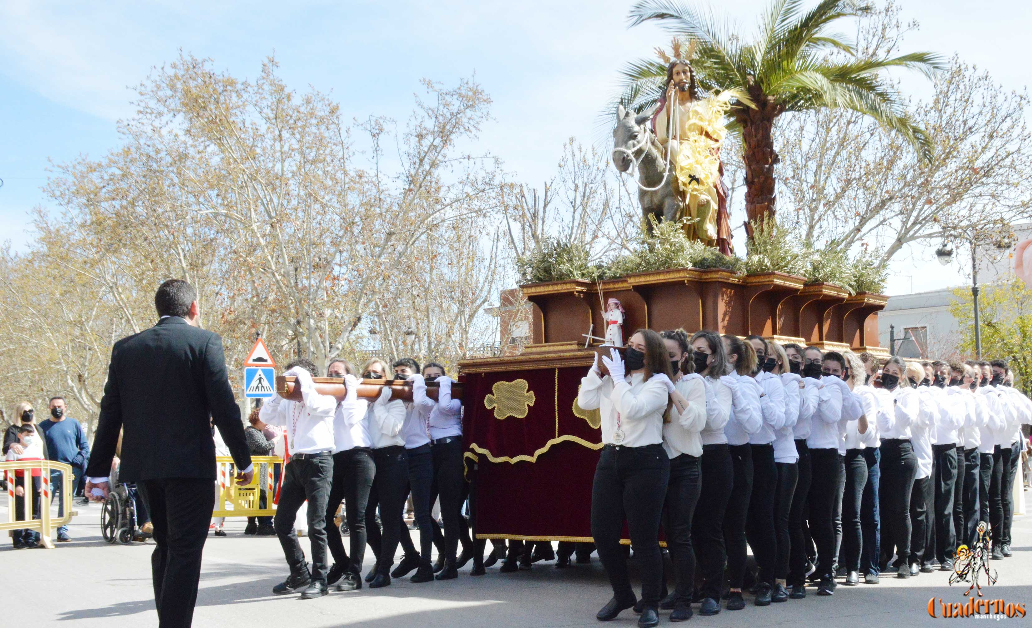 Con la procesión de la Borriquilla da comienzo la Semana Santa en Tomelloso en este Domingo de Ramos tan esperado