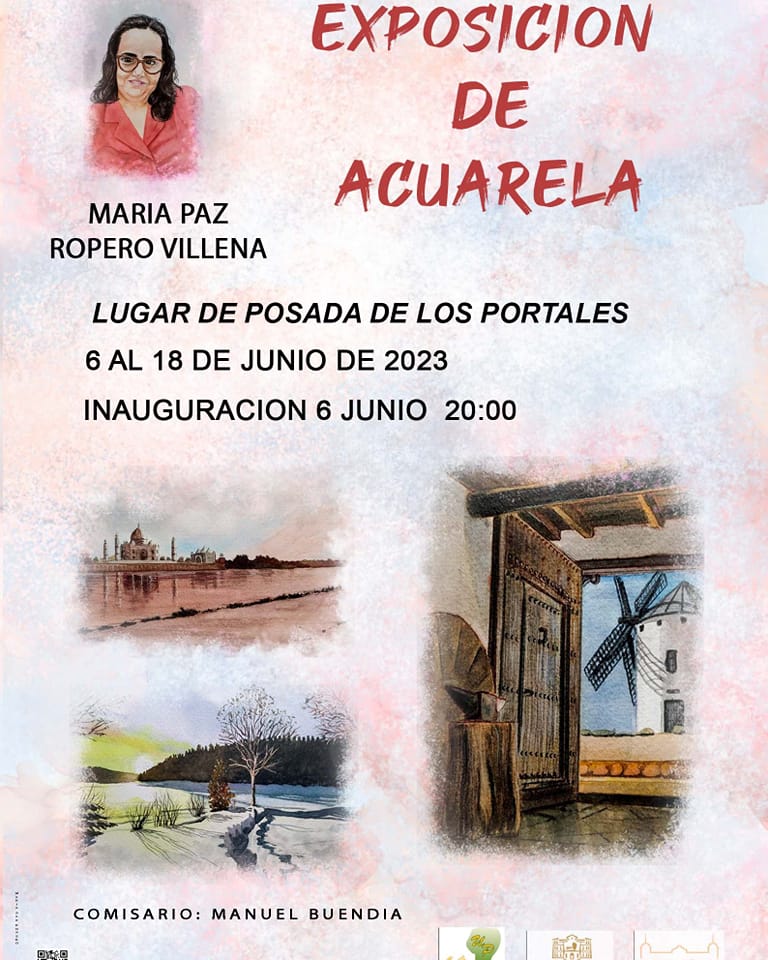 El próximo martes, 6 de junio, a las 20 h se inaugura la exposición de acuarelas de Maria Paz Ropero en la Posada de los Portales