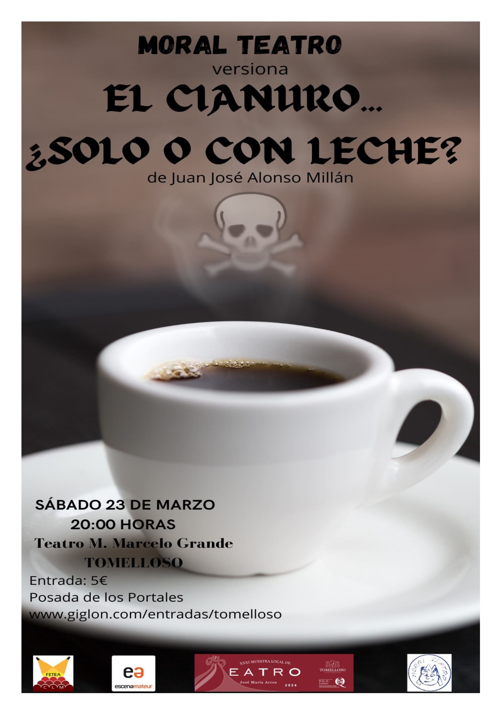 Hoy comienza la venta de entradas de “El cianuro.... ¿sólo o con leche?” de Moral Teatro