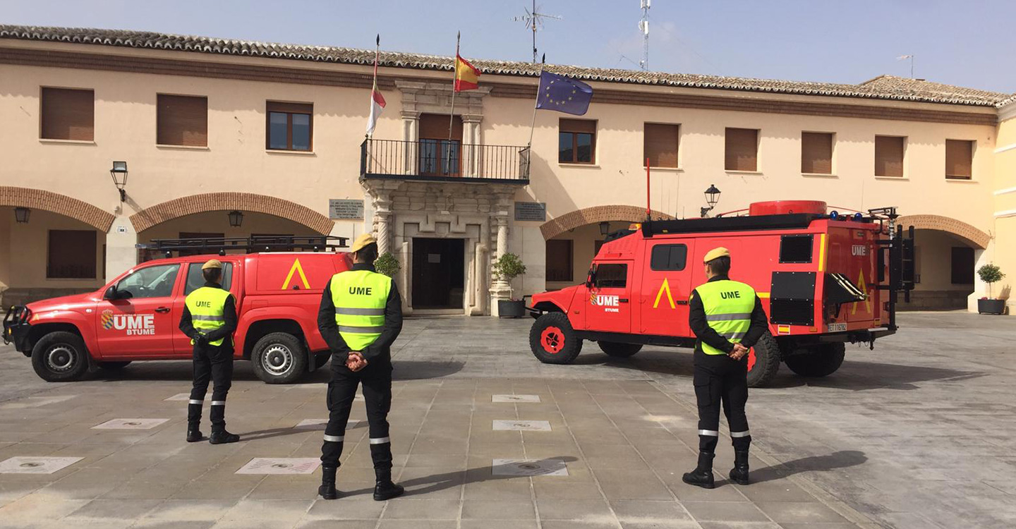 El Ministerio de Defensa despliega efectivos de la UME en varios municipios de Castilla-La Mancha, entre ellos Tomelloso para apoyar a las Fuerzas y Cuerpos de Seguridad en la labor de garantizar la seguridad 