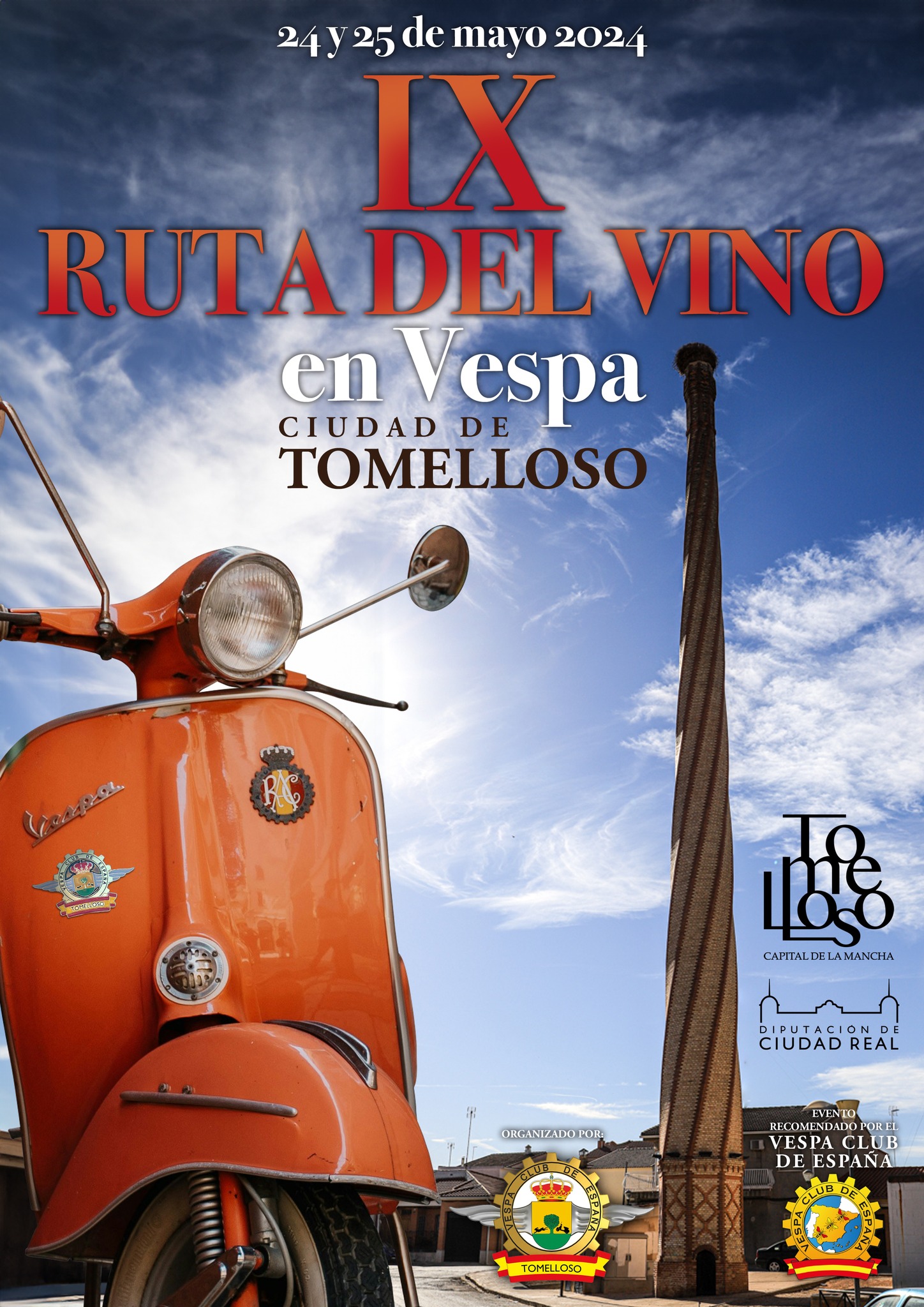  Abiertas las inscripciones hasta el 5 de mayo para la IX Ruta del Vino en Vespa 