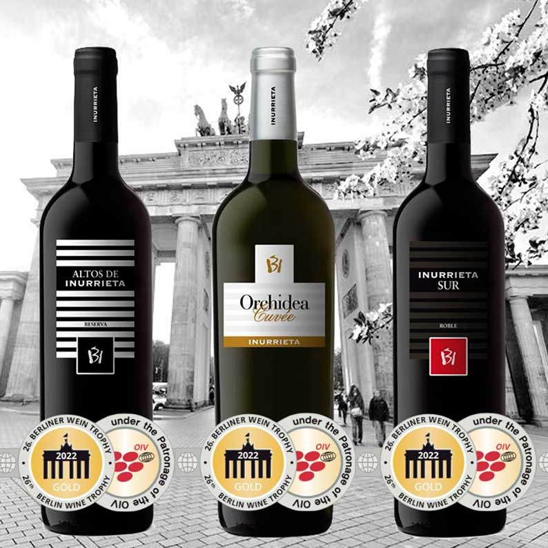 Bodega Inurrieta obtiene tres Medallas de Oro en Berliner Wine Trophy