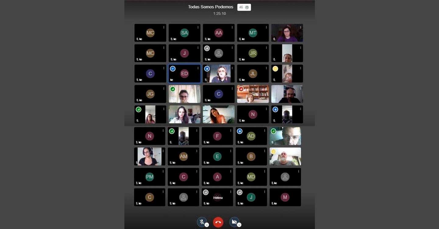Todas Somos Podemos reúne a medio centenar de personas en su asamblea virtual