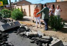 Milagros Tolón destaca en la visita a las obras de Barber el potencial de Palomarejos, un barrio “que vamos a impulsar”