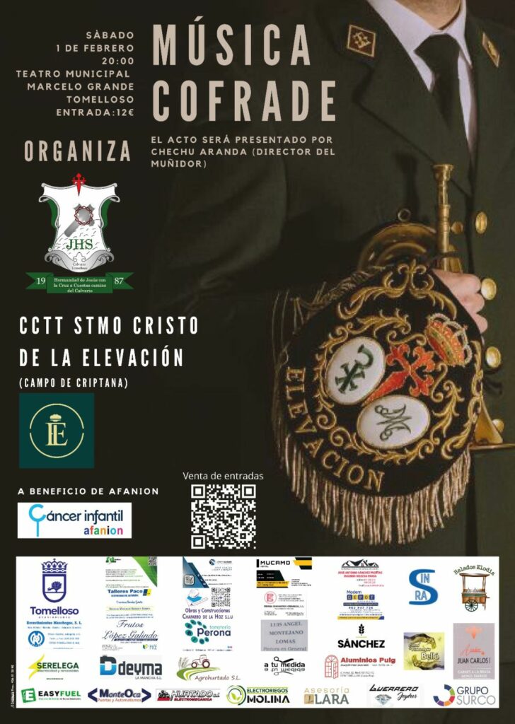 La Hermandad Jesús Camino del Calvario organiza un concierto a beneficio de Afanión de música cofrade