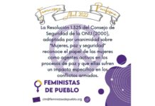 El feminismo camina de la mano del pacifismo