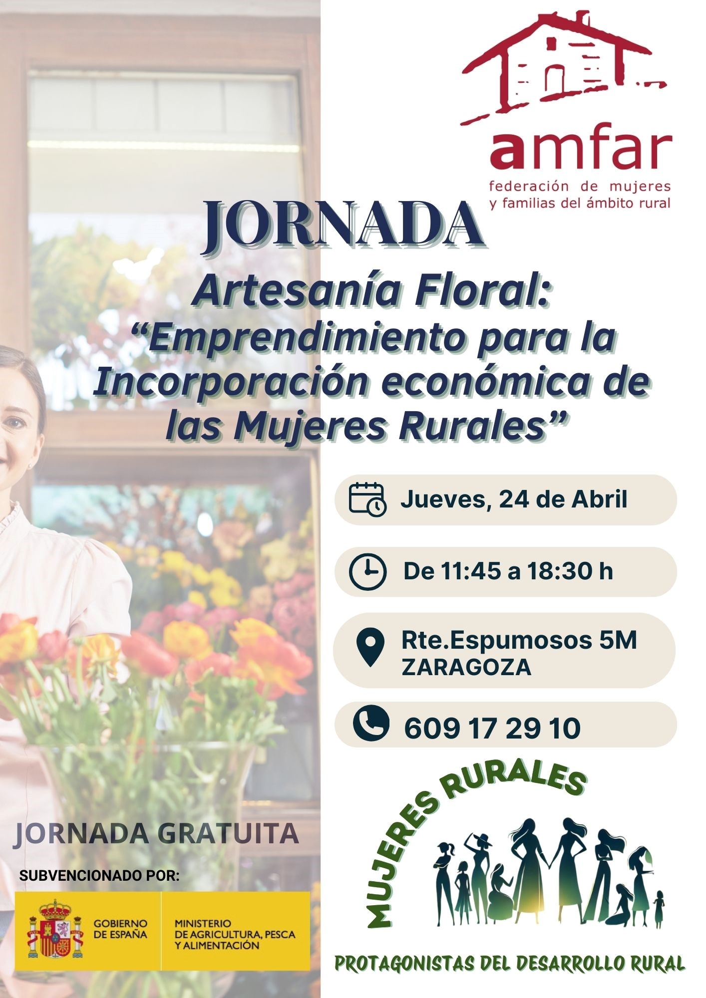 AMFAR organiza una jornada sobre artesanía floral como vía de emprendimiento para mujeres rurales en Zaragoza