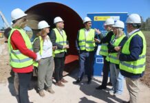 Caballero y García visitan las obras de modernización de la Comunidad de Regantes del Pantano Estrecho de Peñarroya