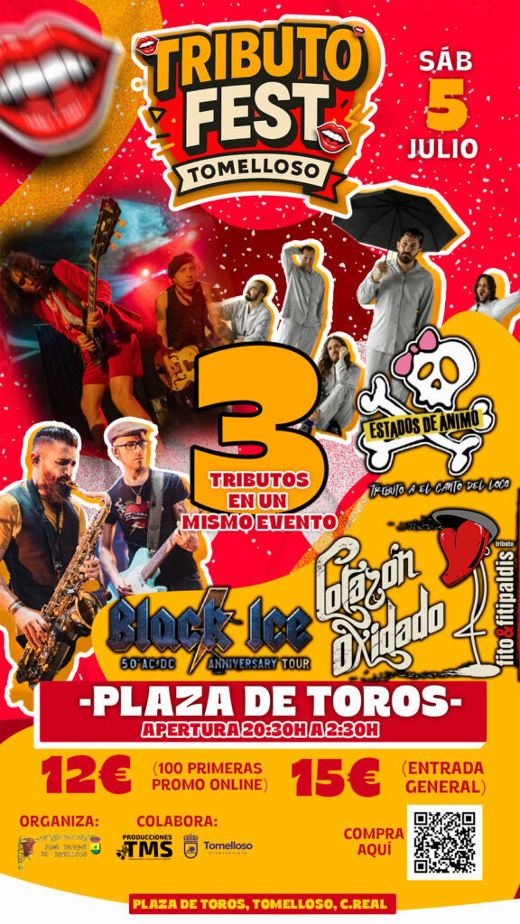 Fito y Fitipaldis, Canto del Loco y AC&DC conforman el cartel del Tributo Fest que llenará el 5 de julio la Plaza de Toros de Tomelloso