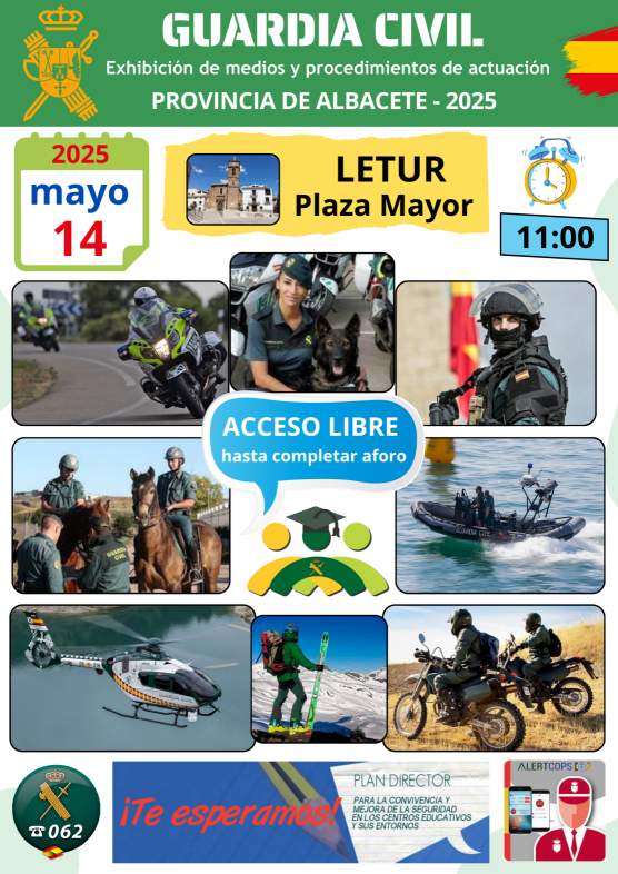 La Comandancia de Albacete celebra los Actos Institucionales con motivo del 181ª Aniversario de la Fundación del Cuerpo en la localidad albaceteña de Letur