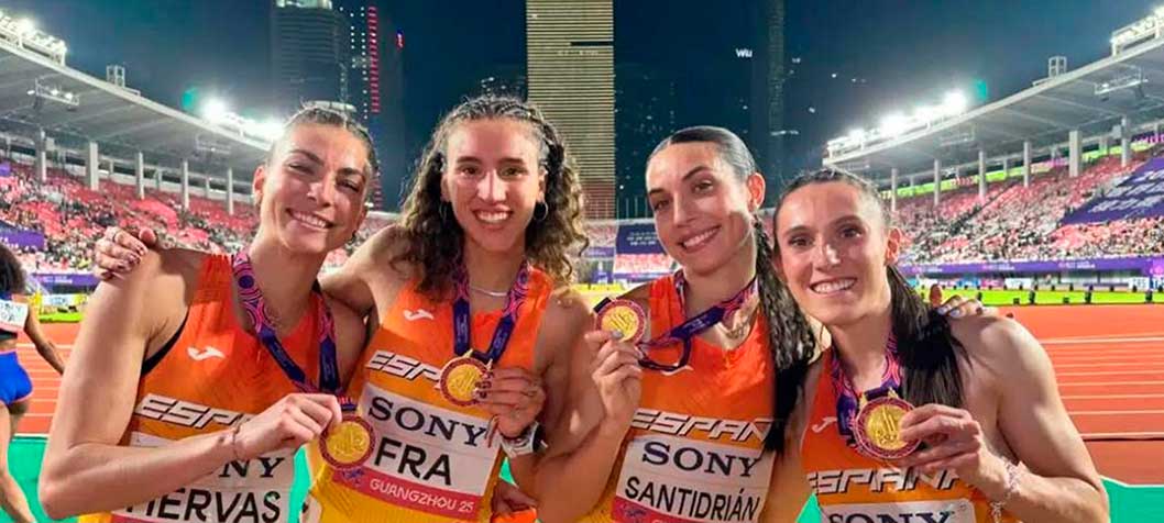 El presidente de la Diputación de Ciudad Real felicita a Paula Sevilla por las históricas medallas que ha logrado en el Mundial de Atletismo de China