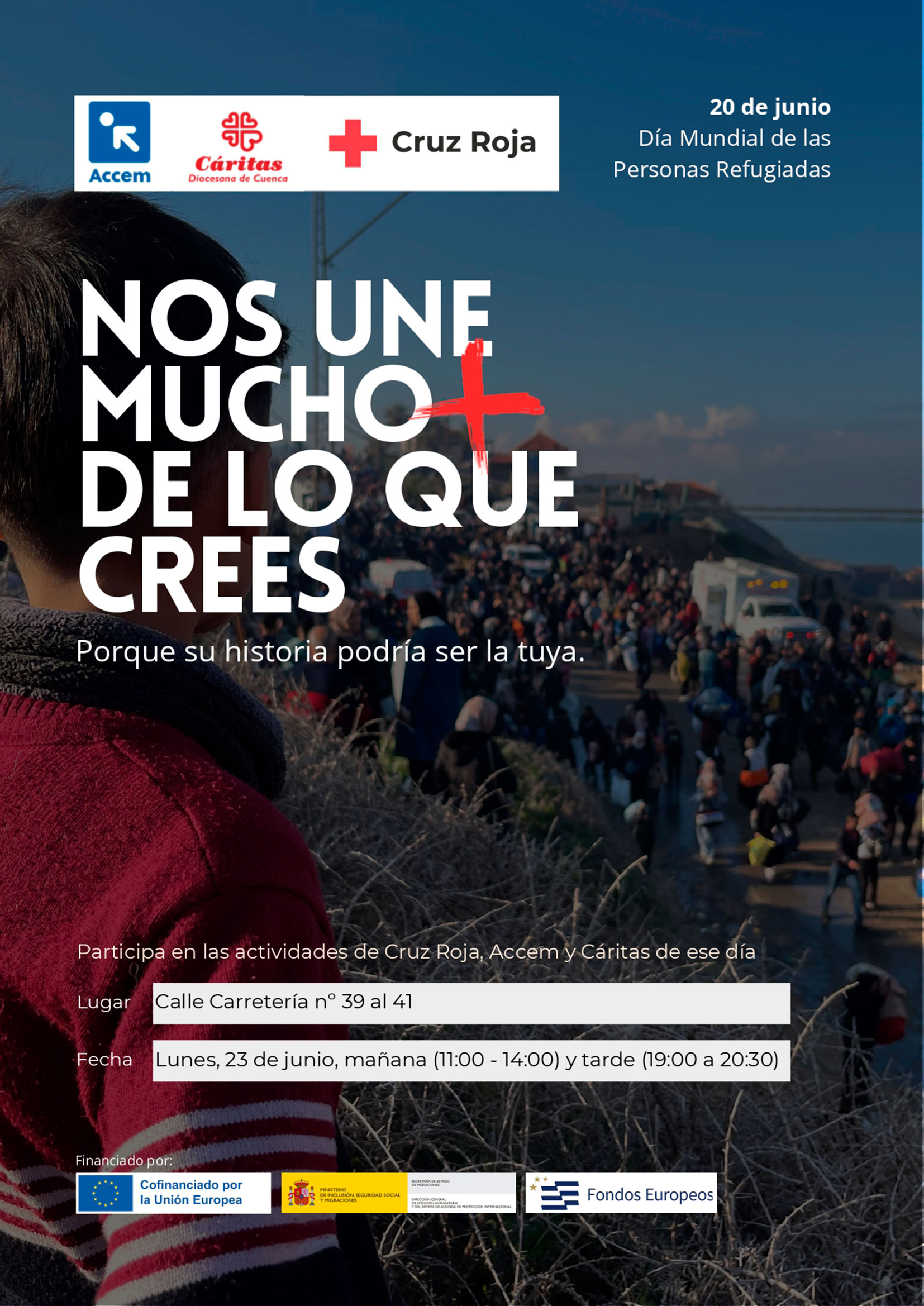 Cruz Roja, ACCEM y Cáritas organizan un evento en Cuenca para conmemorar el Día Mundial del Refugiado