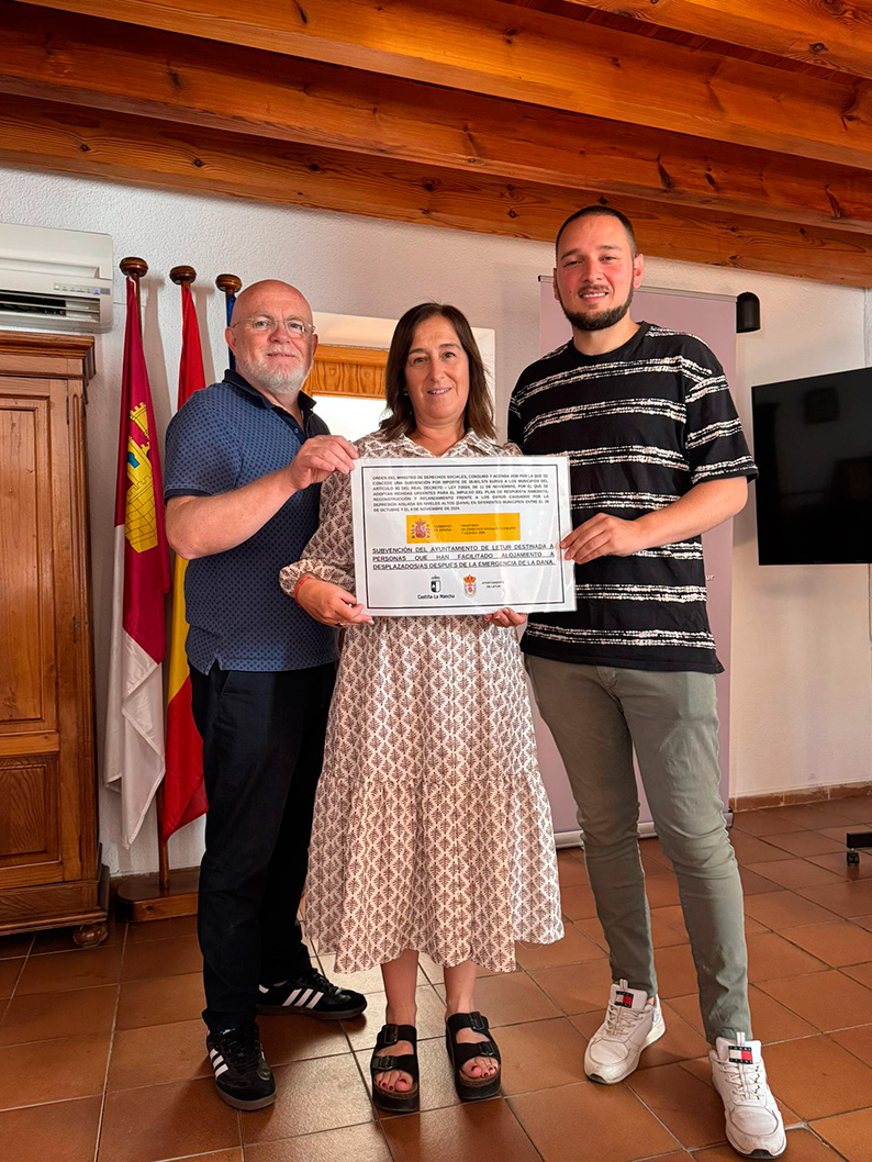 El Ayuntamiento de Letur hace entrega de 26.000 euros en ayudas a las 27 personas que acogieron a los afectados por la DANA el 29 de octubre