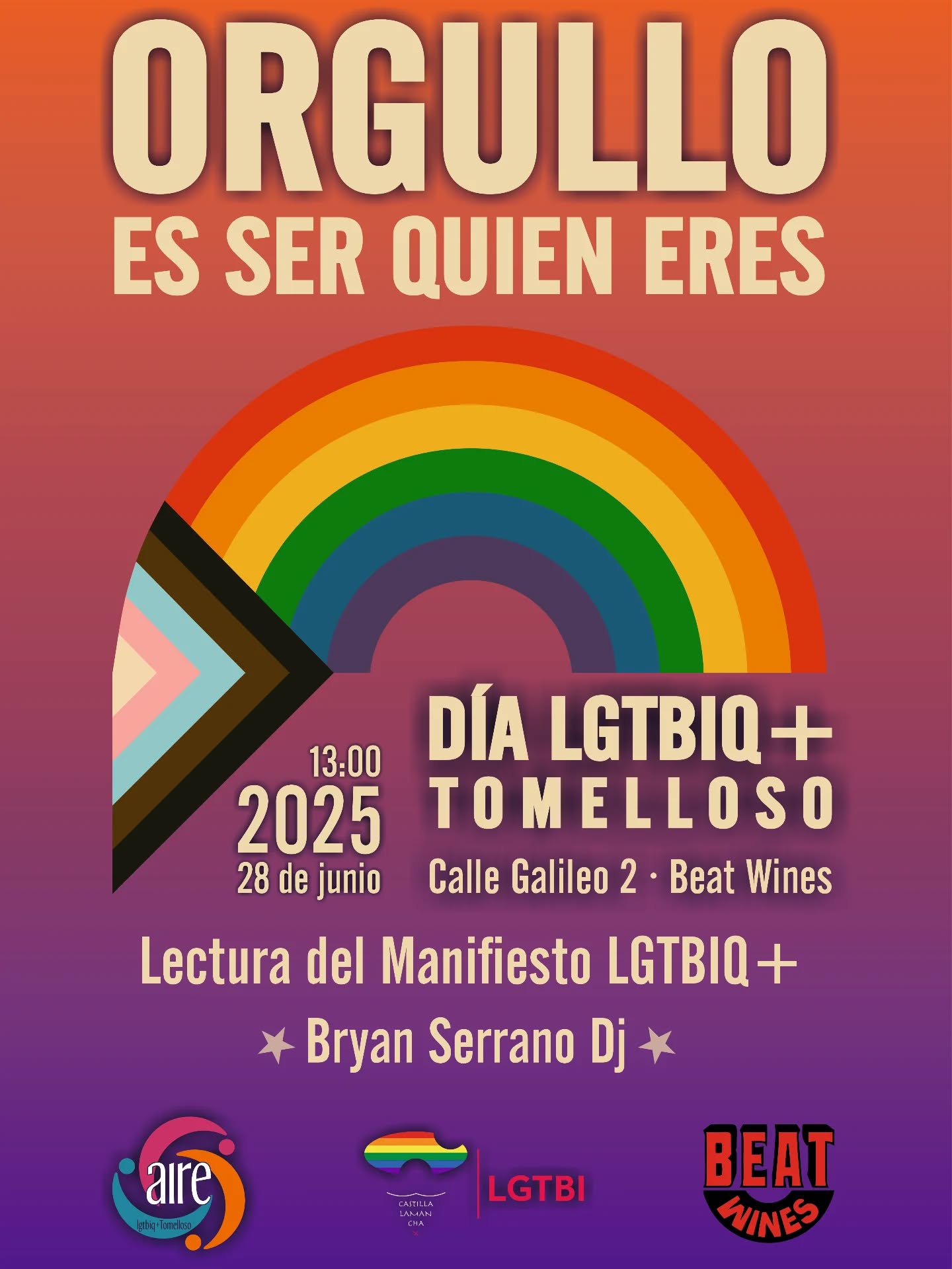 AIRE LGTBI+ celebrará en Tomelloso el Día del Orgullo con un encuentro en Beat Wines