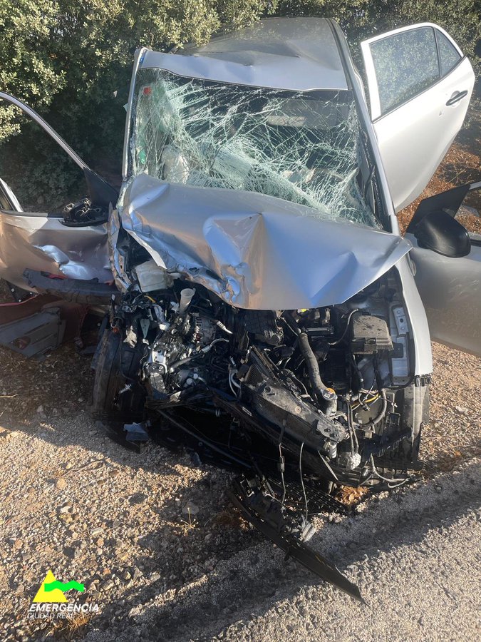 Dos personas heridas tras chocar sus vehículos en la CM.3109 en el término municipal de Argamasilla de Alba