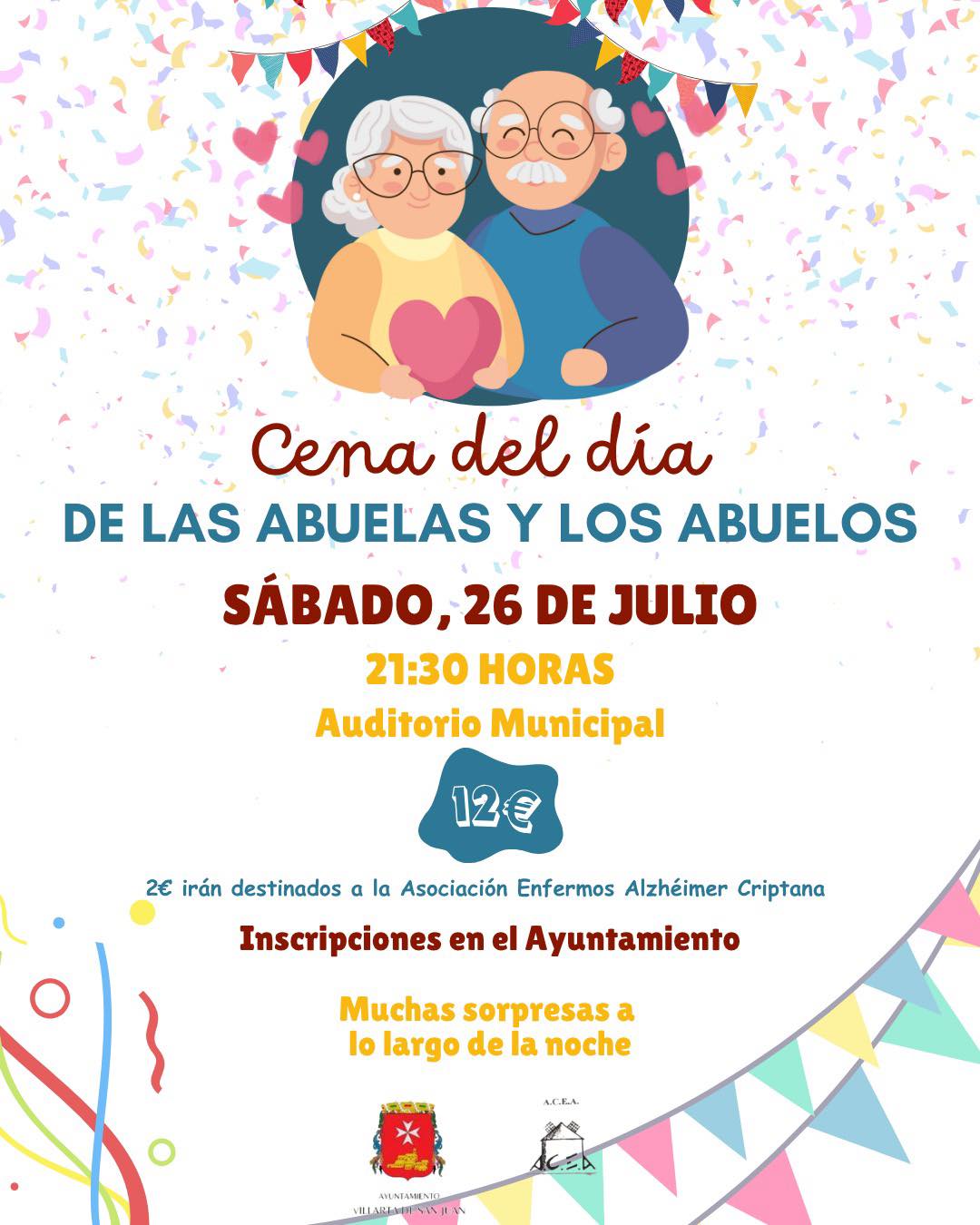 Todo listo para la Cena del Día de las Abuelas y los Abuelos en Villarta de San Juan