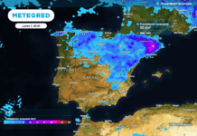 Meteored avisa de que mañana podrían acumularse 50 l/m2 en pocas horas por las tormentas