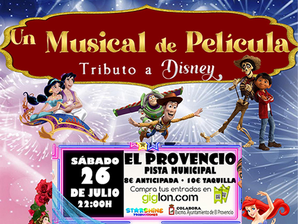 El Provencio se transforma en un escenario mágico con “Un Musical de Película”: tributo familiar a Disney este sábado