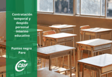 CSIF: «Contratación temporal y despido de personal interino educativo, puntos negros en la bajada del paro en julio»