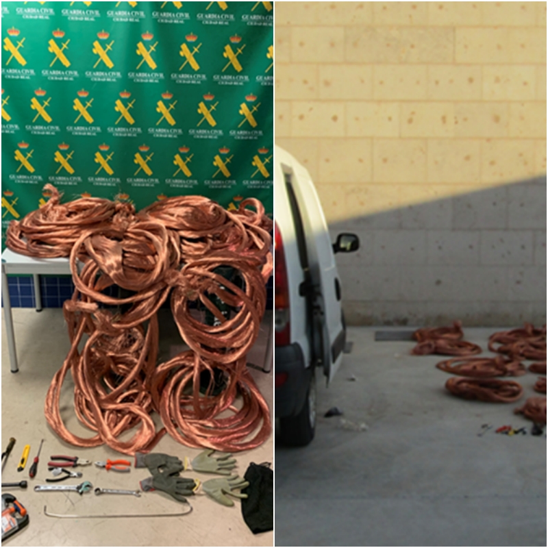 Dos individuos detenidos por la comisión de delitos de robo con fuerza de cobre