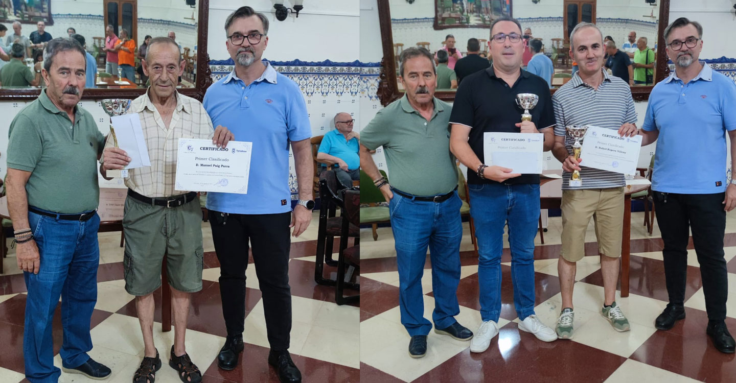 El Casino de Tomelloso acoge la entrega de premios del torneo de Tute, Chinos y Dominó