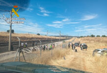 La Guardia Civil de Ciudad Real auxilia a todos los pasajeros del tren AVE cuyo último vagón salió ardiendo