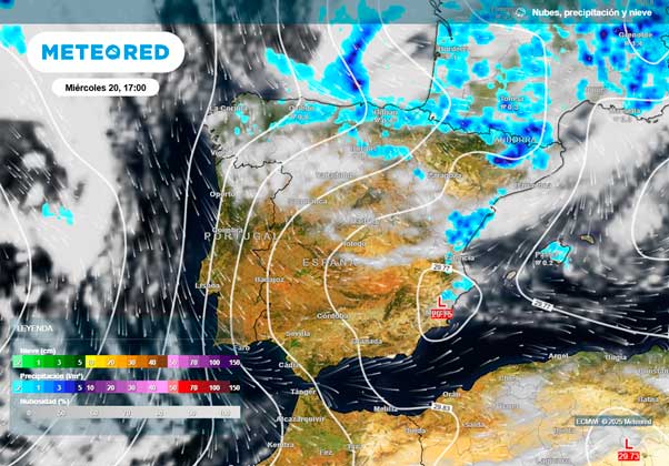Meteored confirma el descenso térmico generalizado y la llegada de lluvias localmente fuertes en España