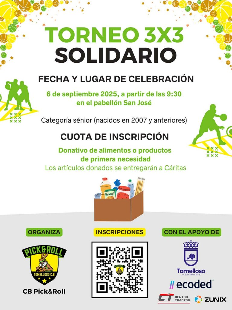 El CB Pick&Roll organiza un torneo solidario de baloncesto 3x3 en Tomelloso