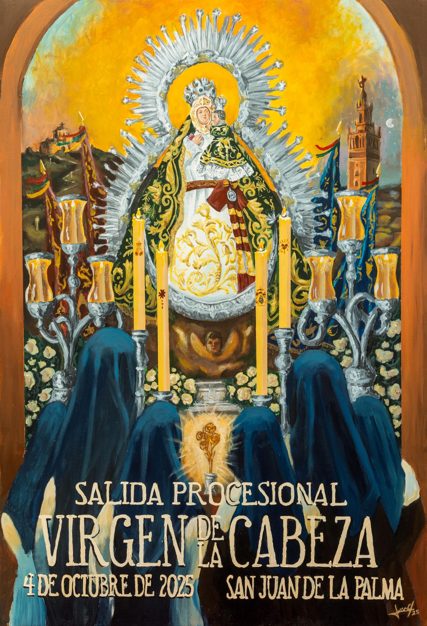 Presentado el cartel anunciador de la salida procesional de la Virgen de la Cabeza realizado por el tomellosero Juan Carlos Rodríguez López