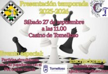 El 27 de septiembre, el Club de Ajedrez Tomelloso presentará la nueva temporada 2025-2026 en el Casino de Tomelloso