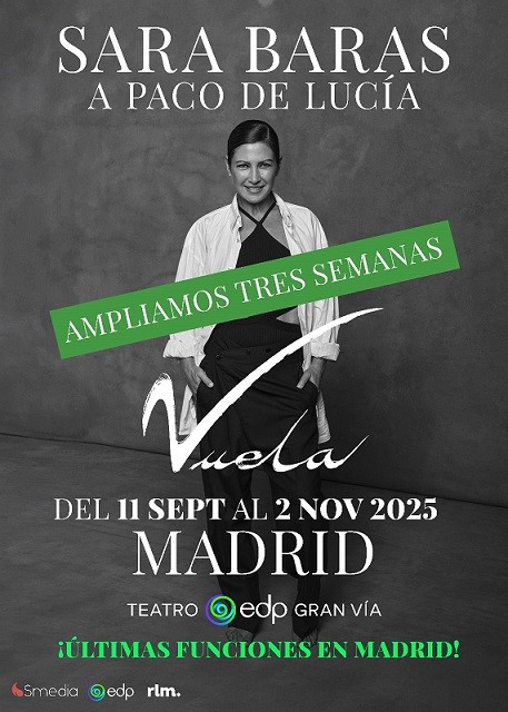 Tras conquistar los escenarios de medio mundo, la bailaora Sara Baras despide ‘Vuela’ con ocho semanas en la Gran Vía madrileña