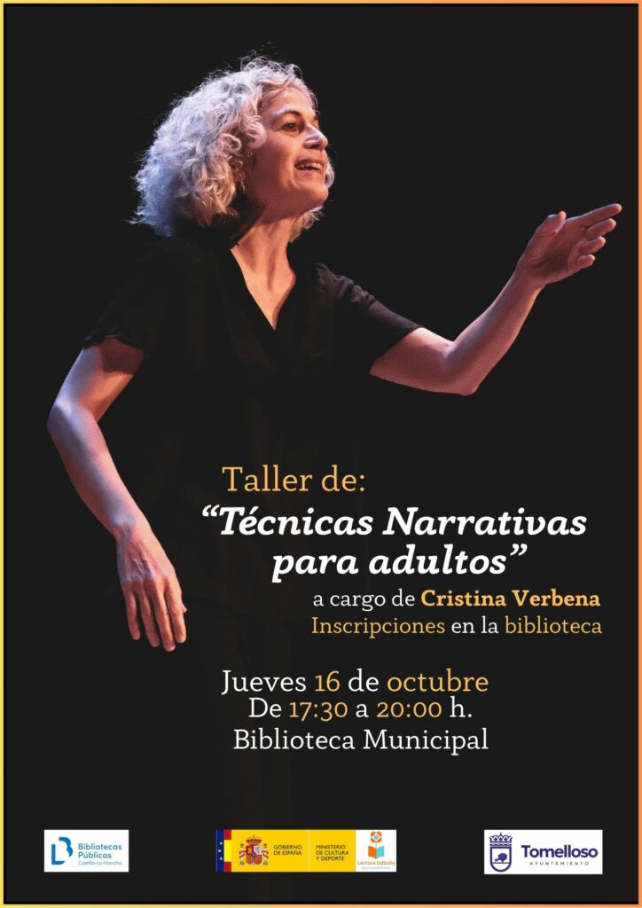 Descubre tu voz narrativa: taller para adultos con Cristina Verbena en la Biblioteca de Tomelloso