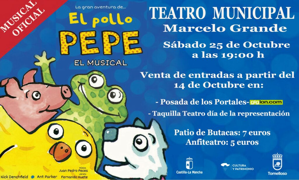 “La gran aventura de El pollo Pepe” aterriza en el Teatro Marcelo Grande con un musical inolvidable