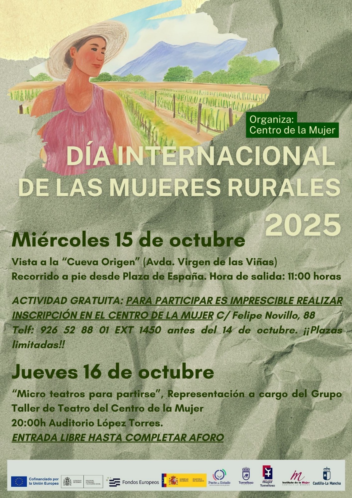 El Centro de la Mujer de Tomelloso presenta hoy en el Auditorio López Torres la obra 