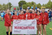 Aitor Díaz y el equipo femenino Sub14 de la Manchathon Academy brillan en el Cross nacional castellanomanchego de Quintanar