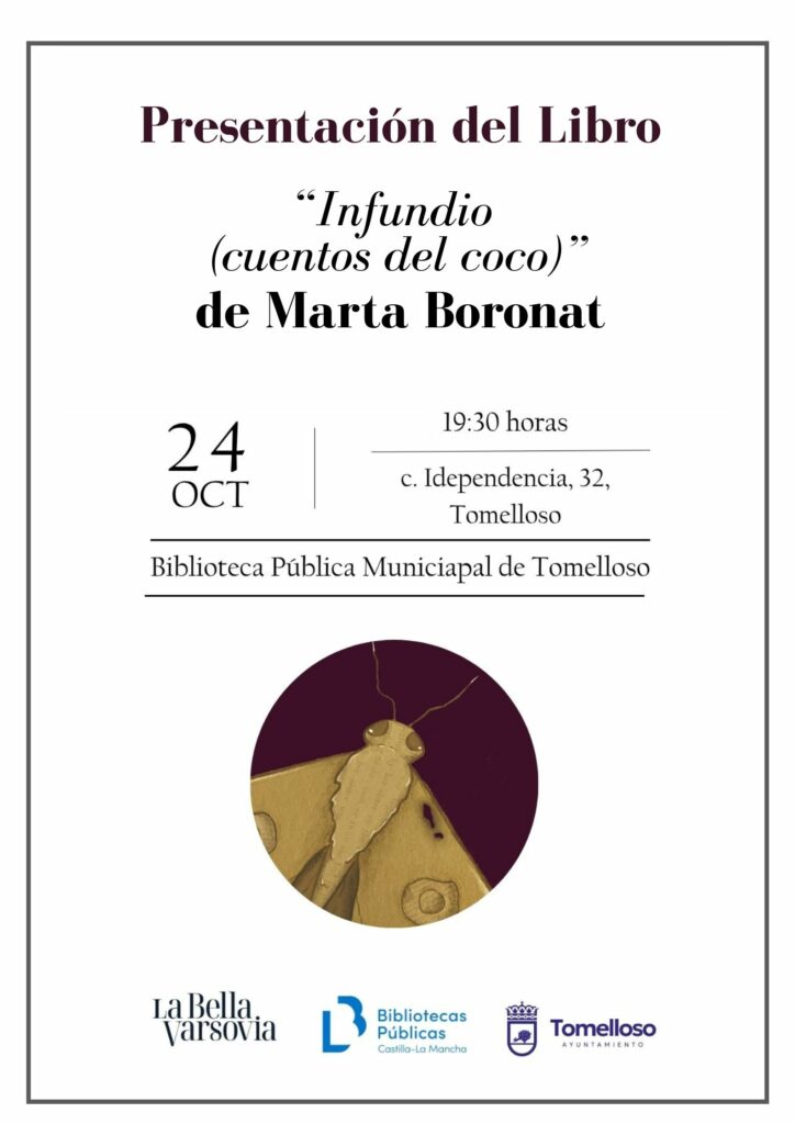 Marta Boronat presentará en la Biblioteca de Tomelloso "Infundio (cuentos de loco)"
