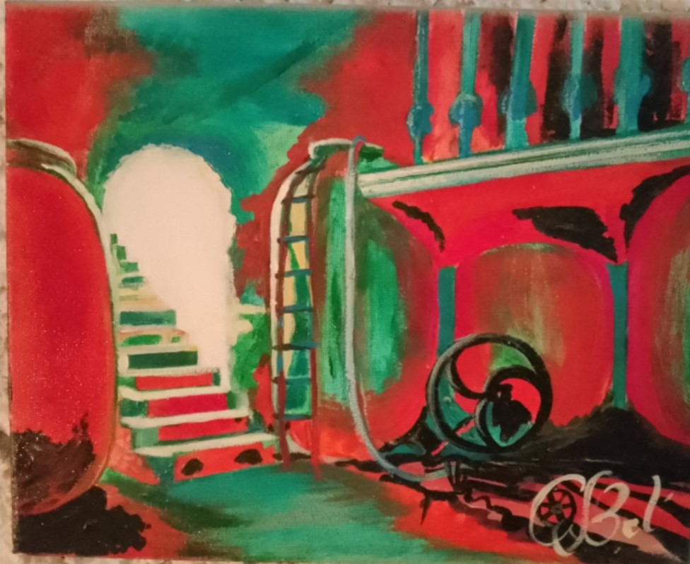 Óleo sobre lienzo de Carmen Belén Serrano Serrano expuesto en CC Príncipe de Asturias