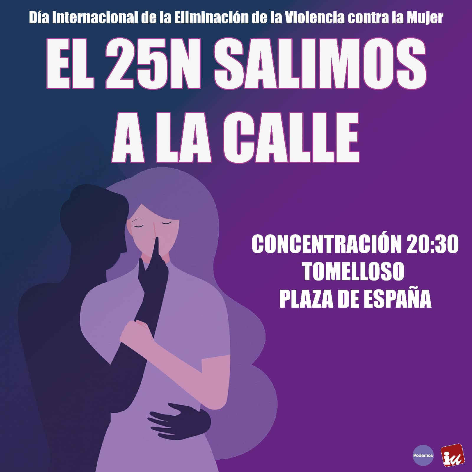 25N: Tomelloso alza la voz contra la violencia machista con una concentración masiva