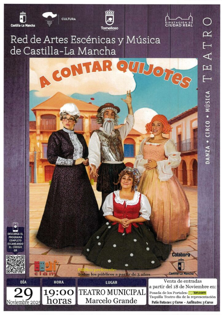 “A contar Quijotes”: el Teatro Marcelo Grande se convierte en el escenario de una adaptación mágica y musical del clásico de la literatura