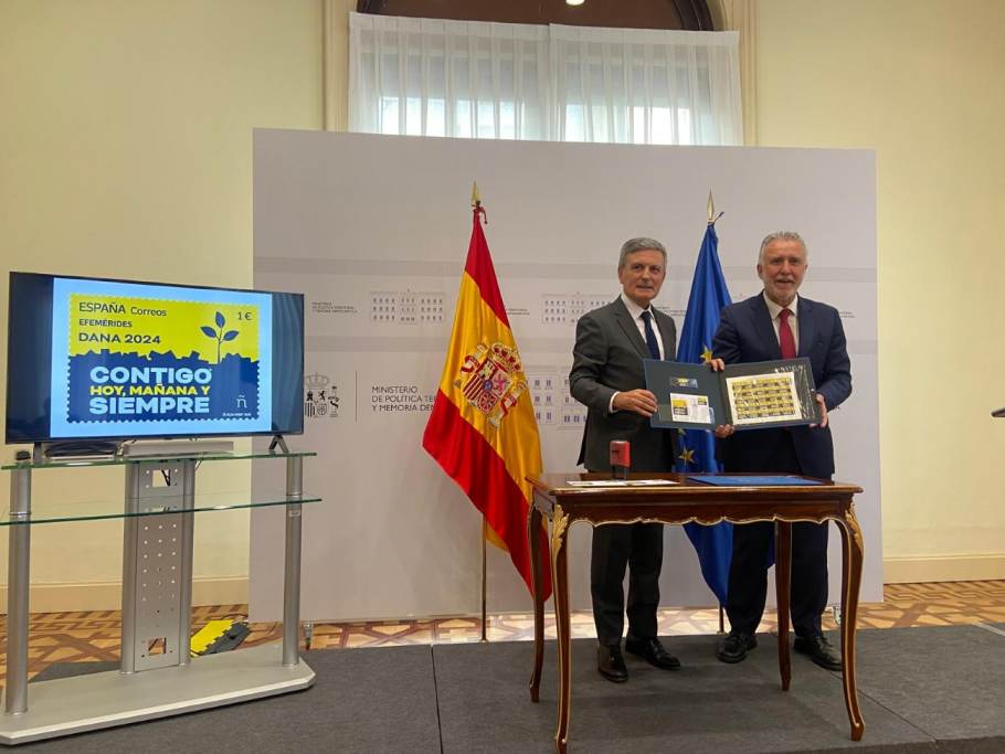 Correos presenta un sello dedicado a la DANA 2024 con el lema “Contigo hoy, mañana y siempre”